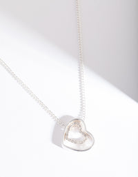 Silver Double Heart Necklace - link has visual effect only