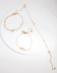 Gold Pearl Friendship Anklet Bracelet Pack - link has visual effect only