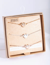 Mixed Metal Pack Semi Precious Heart Bracelet - link has visual effect only