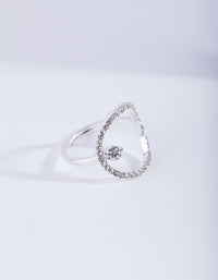 Silver Open Diamante Circle Ring - link has visual effect only