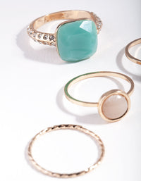 Gold Pastel Stone Ring Stack - link has visual effect only