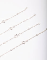 Silver Cubic Zirconia Anklet Bracelet Pack - link has visual effect only