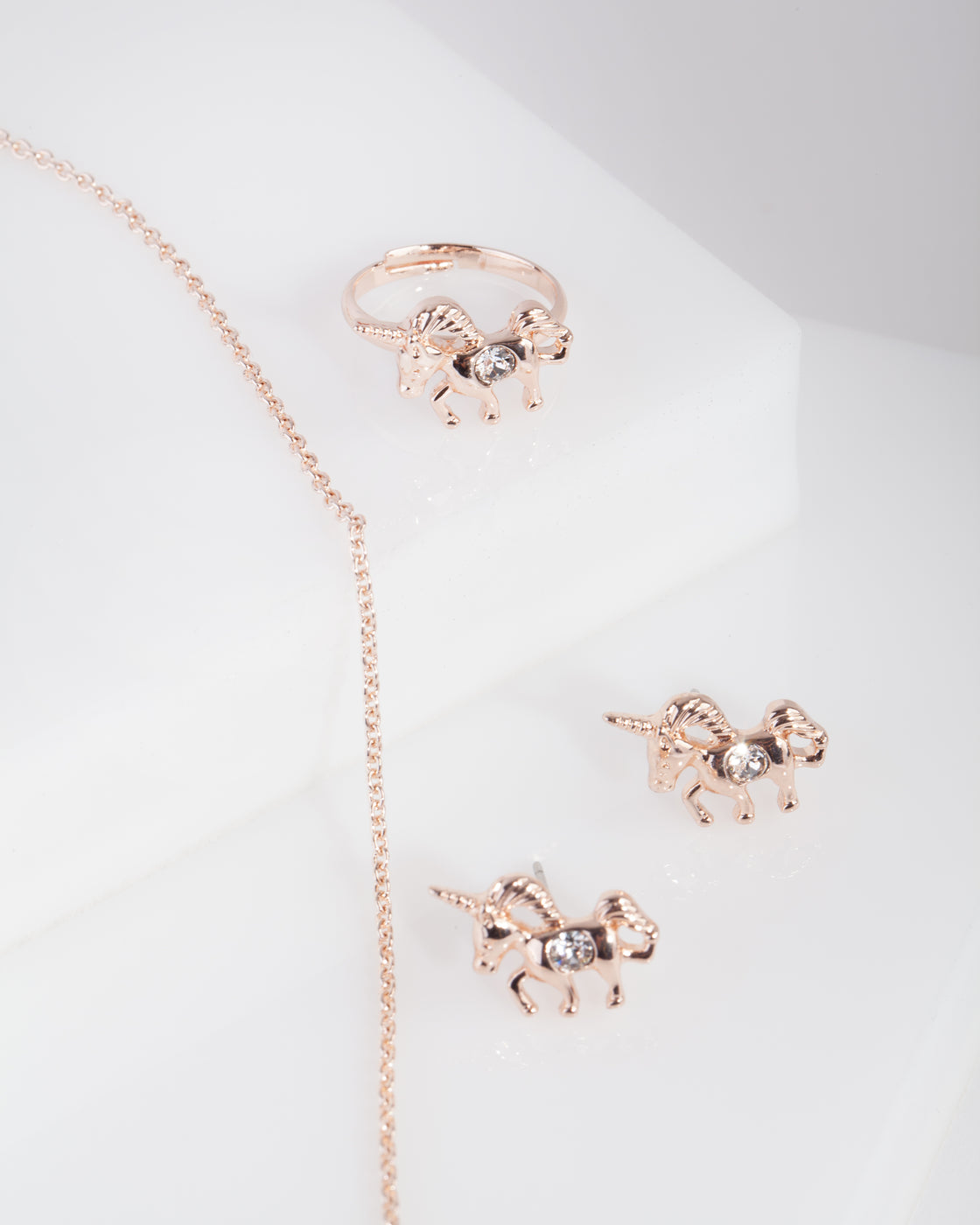 Kids Swarovski Crystal Gold Unicorn Mixed Gift Set