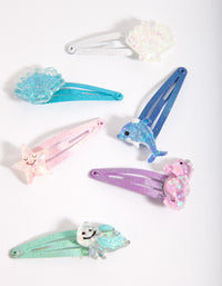 Kids Colourful Sea Creatures Hair Clip 6-Pack - link has visual effect only