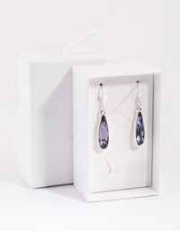 Silver Purple Raindrop Earrings - link has visual effect only