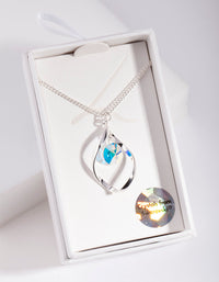 Silver Diamond Simulant Drop Twist Necklace - Lovisa