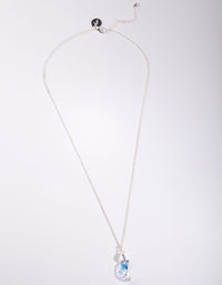 Silver Diamond Simulant Moon Necklace - link has visual effect only