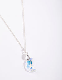 Silver Diamond Simulant Moon Necklace - link has visual effect only
