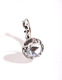 Rhodium Diamond Simulant Conti Clip On Earrings - link has visual effect only