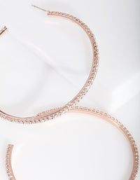Large Rose Gold Cupchain Hoop Earrings - link has visual effect only