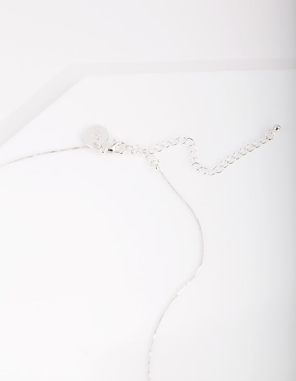 Silver Cubic Zirconia Little Love Lock Necklace