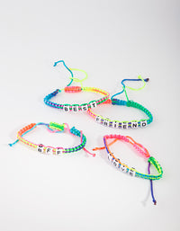 Kids Multi Coloured BFF Macrame Bracelet 4-Pack - link has visual effect only
