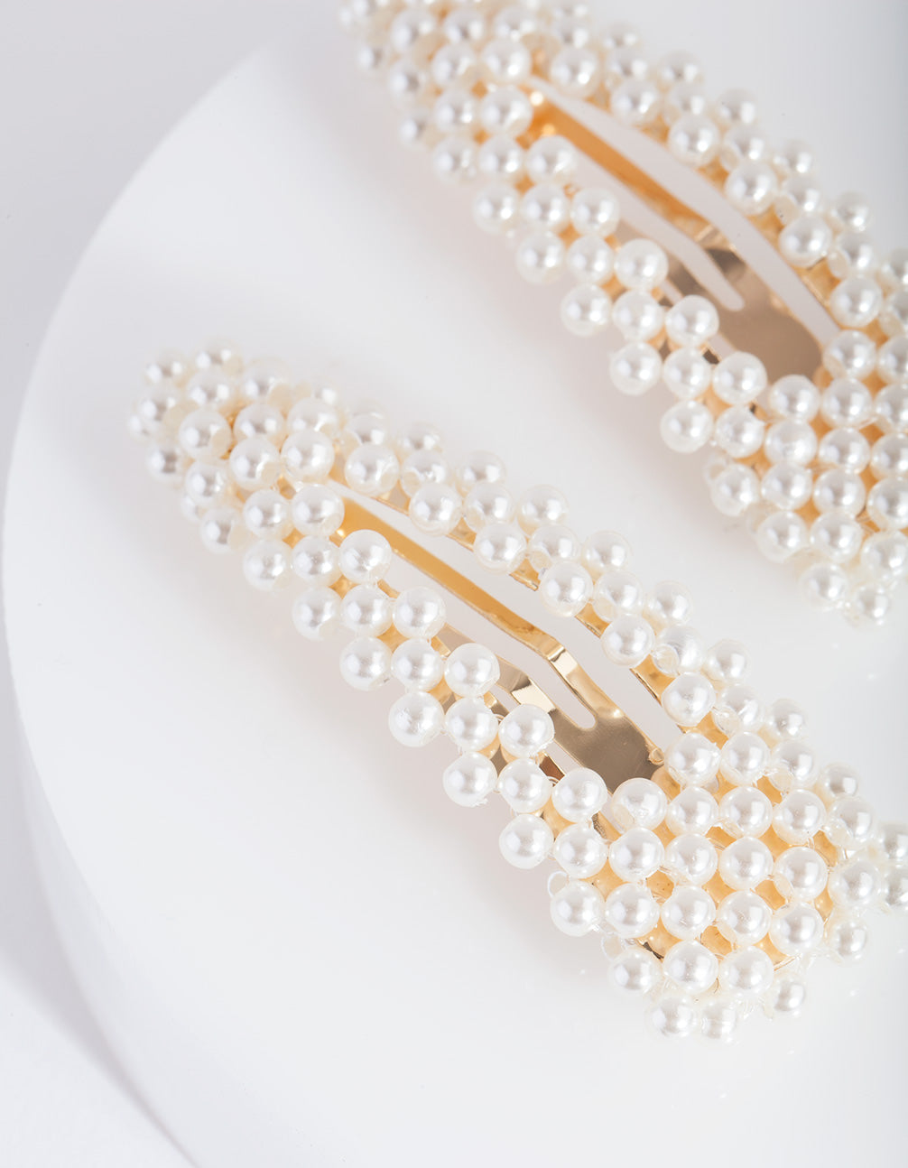 Kids Gold Pearl Triangle Hair Clip Duo