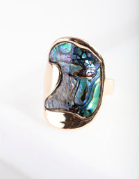 Gold Abalone Wave Ring - link has visual effect only