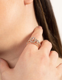 Rose Gold Engagement Ring Stack - link has visual effect only