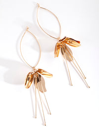 Gold Metal Flower Drop Earrings - link has visual effect only