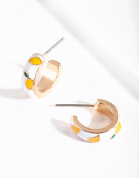 Gold Mini Fruity Hoop Earrings - link has visual effect only