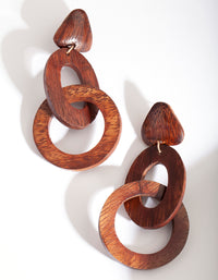 Double Wood Loop Earrings - link has visual effect only