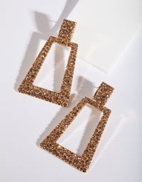 Gold Diamante Trapeze Earrings - link has visual effect only