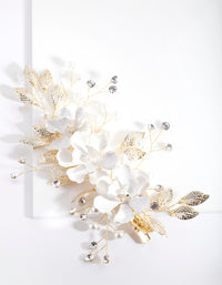 White Flower Crystal Clip - link has visual effect only