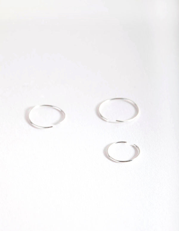 Silver Fine Graduating Nose Ring Pack