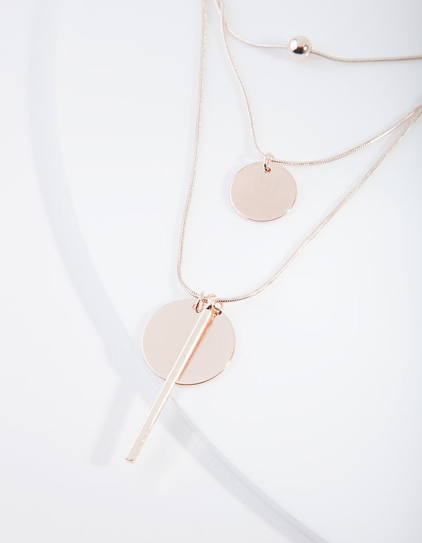 Rose Gold Matte Bead Necklace