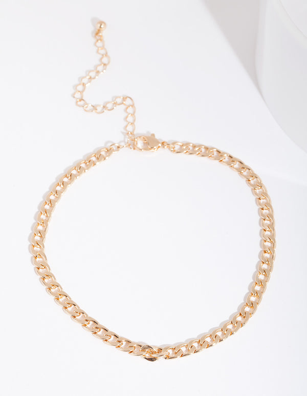 Gold 5mm Curb Chain Anklet