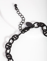 Black Coated Metal Mariner Chain Anklet - link has visual effect only