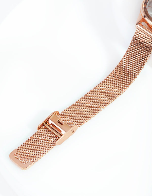 Rose Gold Mesh Watch