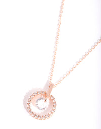 Rose Gold Cubic Zirconia Open Circle Necklace - link has visual effect only