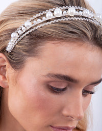 Triple Row Pearl & Diamante Headband - link has visual effect only