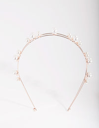 Rose Gold Double Pearl Row Headband - link has visual effect only