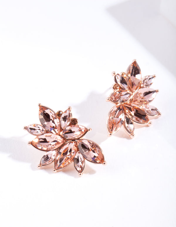 Rose Gold Mini Gem Cluster Earrings