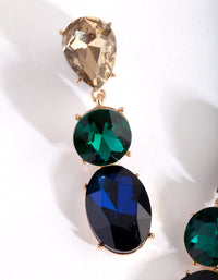 Gold Tripple Stone Drop Earrings - link has visual effect only