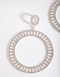 Silver Diamante Cutout Disc Earrings - link has visual effect only