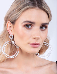 Silver Diamante Cutout Disc Earrings - link has visual effect only