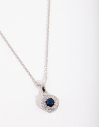 Silver Black Diamond Simulant  Halo Necklace - link has visual effect only