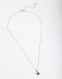 Silver Black Diamond Simulant  Halo Necklace - link has visual effect only