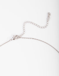 Silver Black Diamond Simulant  Halo Necklace - link has visual effect only