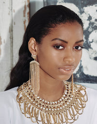 Gold Chain Fringe Drop Earrings - link has visual effect only