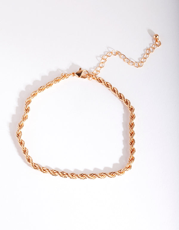 Gold Twist Rope Anklet