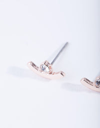 Rose Gold Curved Diamante Stud Earrings - link has visual effect only