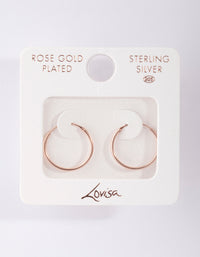Rose Gold Plated Sterling Silver 16mm Plain Hoop Earrings - link has visual effect only