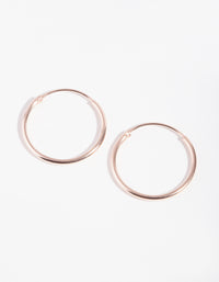 Rose Gold Plated Sterling Silver 16mm Plain Hoop Earrings - link has visual effect only