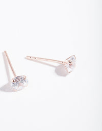 Rose Gold Plated Sterling Silver Cubic Zirconia 1/2 Carat Stud Earrings - link has visual effect only