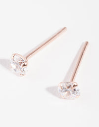 Rose Gold Plated Sterling Silver Cubic Zirconia 1/4 Carat Stud Earrings - link has visual effect only