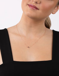 Rose Gold Plated Sterling Silver Micro Heart Necklace - link has visual effect only