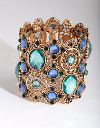 Antique Gold Stone Lace Stretch Cuff - link has visual effect only