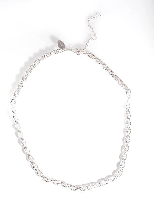 Silver Plated 40cm Rope Chain Necklace