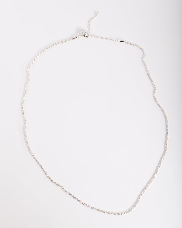 Silver Plated 60cm Rope Chain Necklace